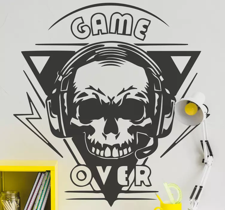 Video game decal skull headset emblem - TenStickers
