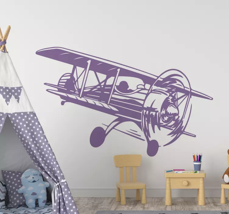 Vintage Airplane Silhouette nature wall sticker - TenStickers