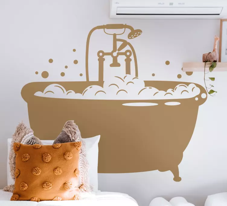 Vintage Bathtub Design wall decal for bathroom - TenStickers
