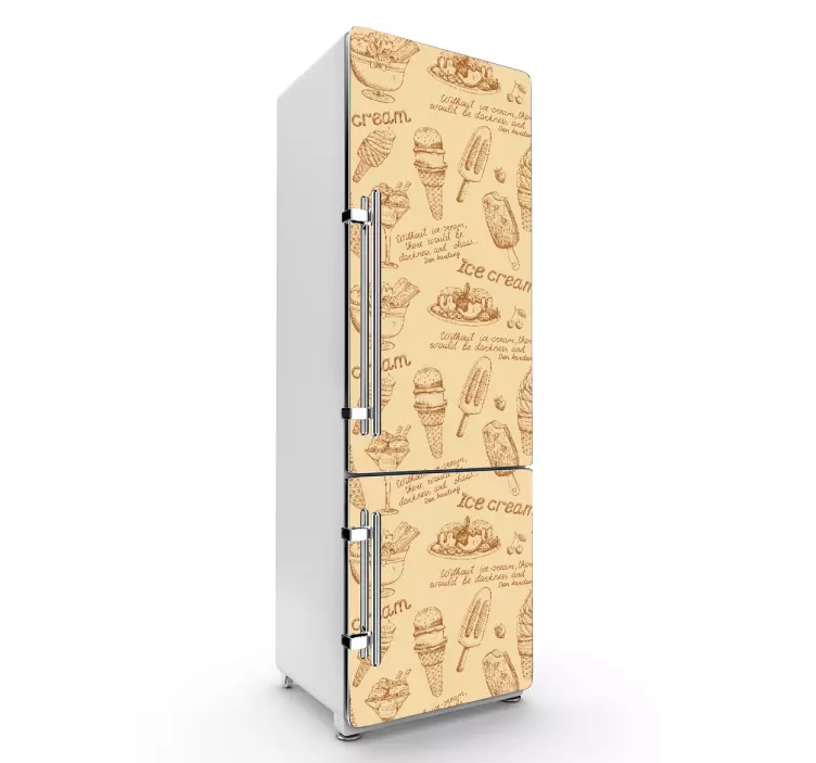 Vintage ice cream fridge sticker - TenStickers