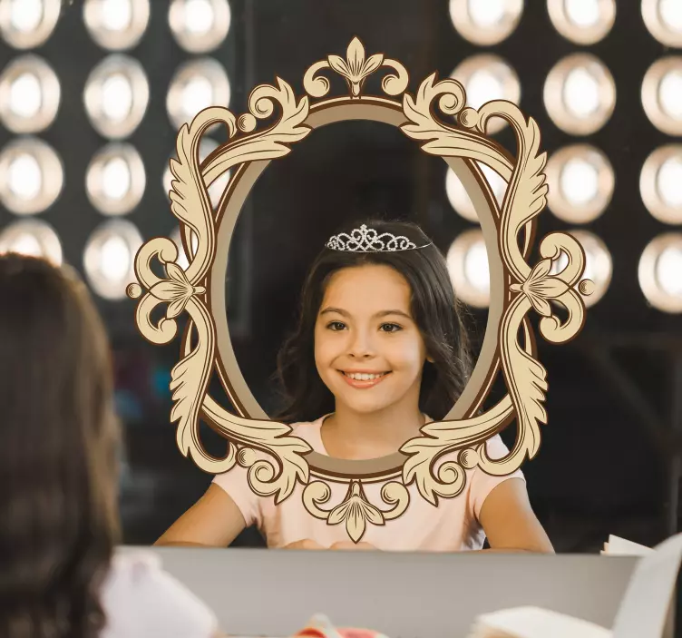 vintage oval frame mirror sticker - TenStickers