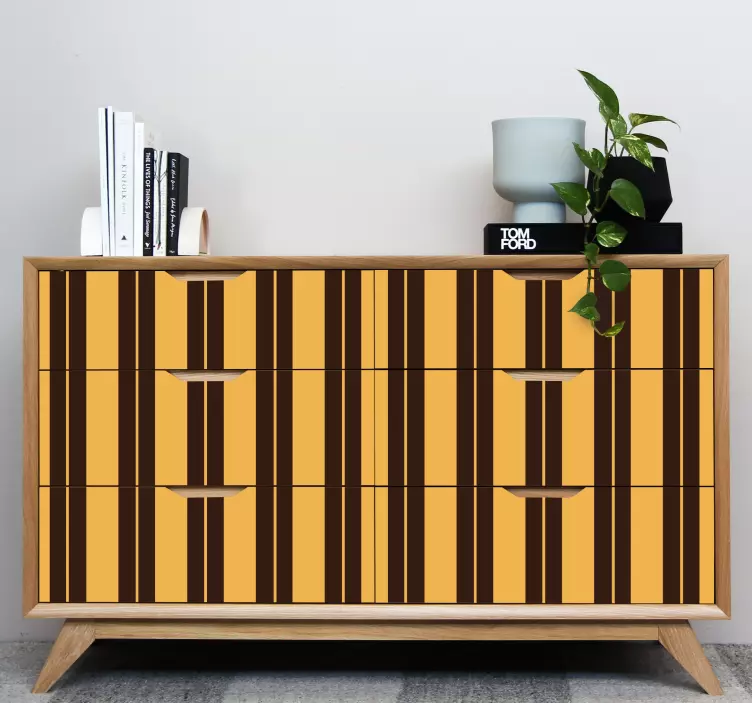 Vintage striped pattern furniture sticker - TenStickers