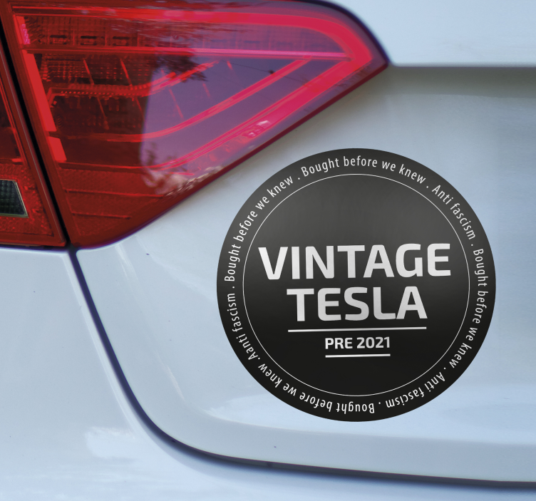 Vintage Tesla car decal - TenStickers