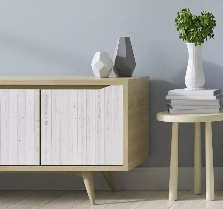 Vintage white wood pattern  furniture sticker - TenStickers