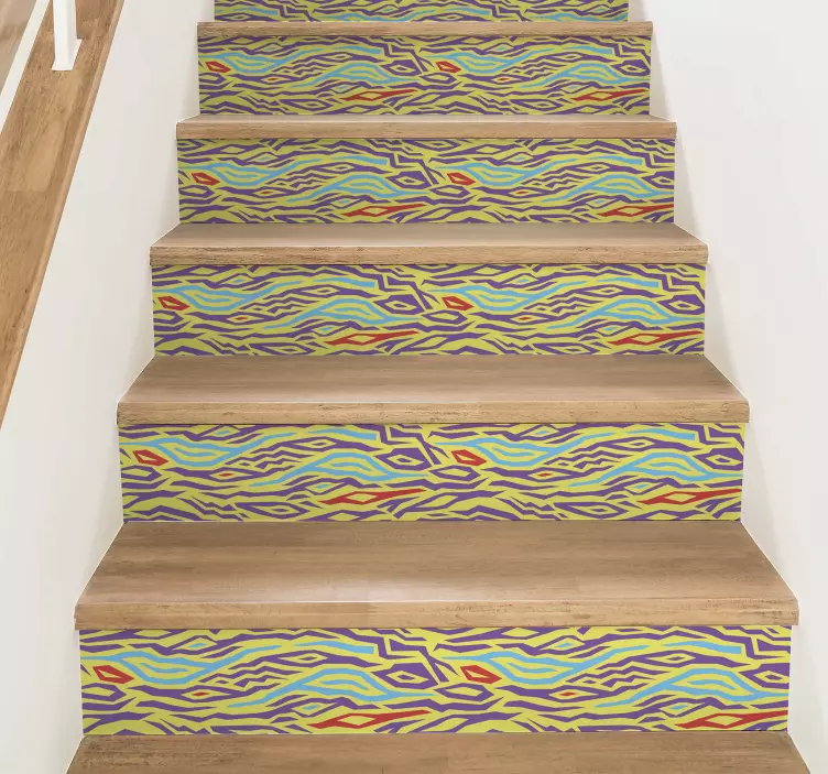 Vintage Zebra animal print Stairs Stickers - TenStickers
