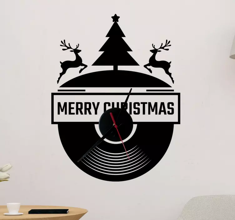 Vinyl Festive Clock clock wall sticker - TenStickers