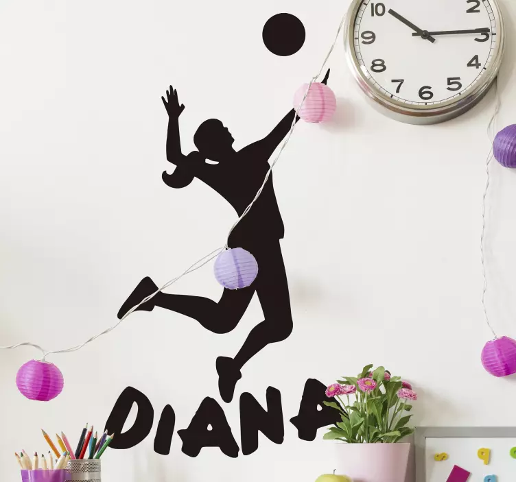 Volleyball player silhouette wall sticker - TenStickers