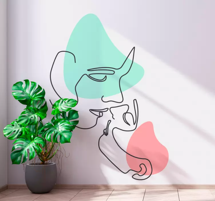 Wall art decal minimalist line portrait - TenStickers