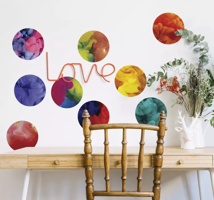 Wall vinyl decal colored smoke - TenStickers