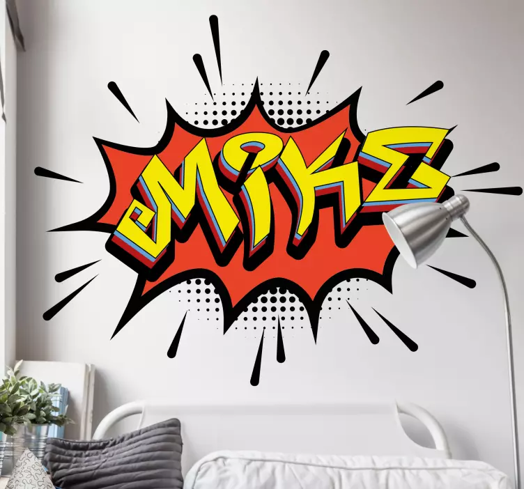 Wall decal quotes colorful name explosion - TenStickers