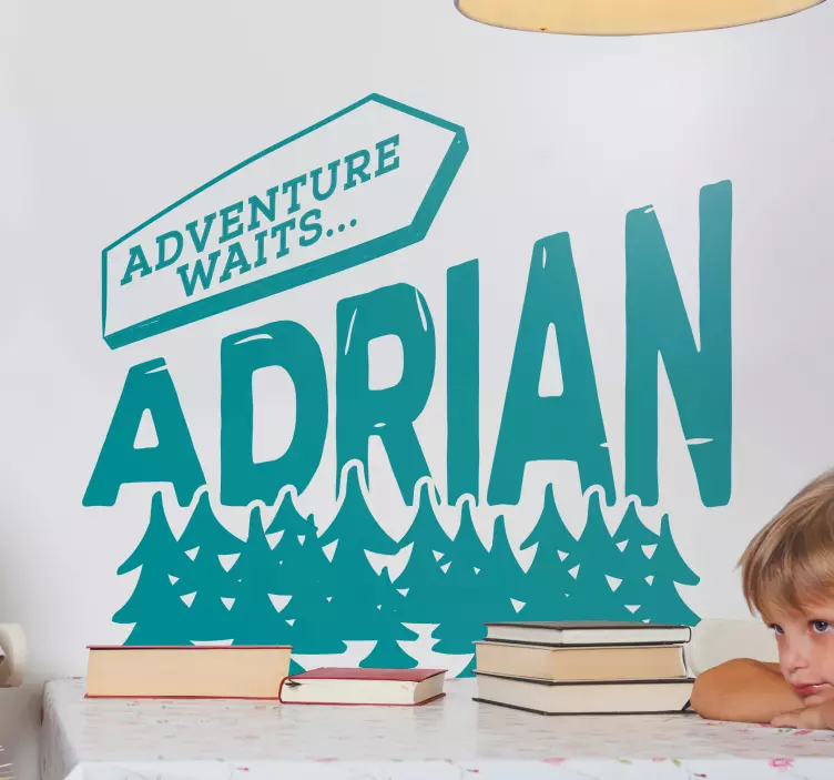 Wall quote decal adventure awaits design - TenStickers
