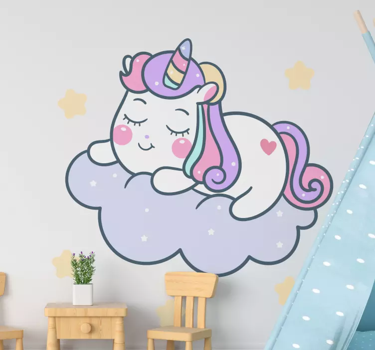 Wall stickers for kids adorable slumbering unicorn - TenStickers