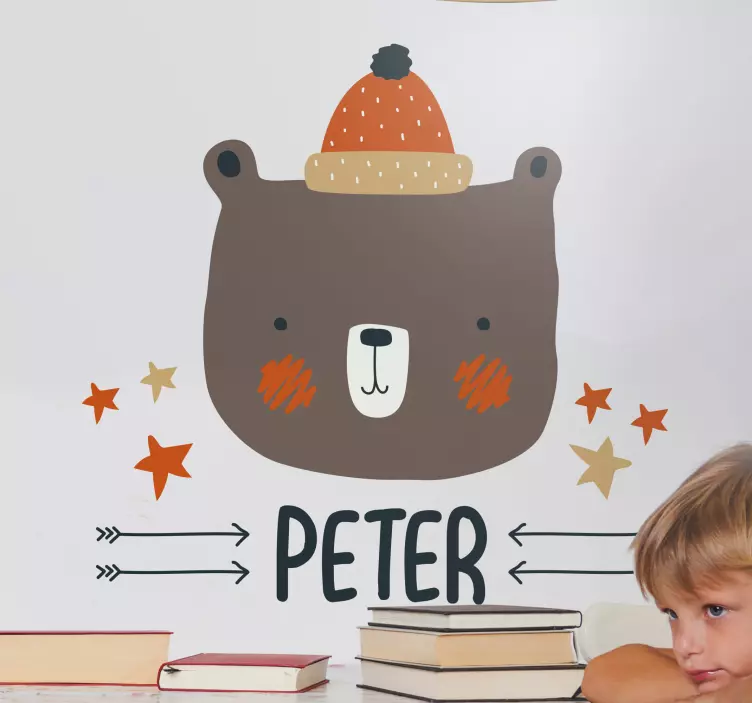 Wall stickers for kids charming bear sculpture - TenStickers