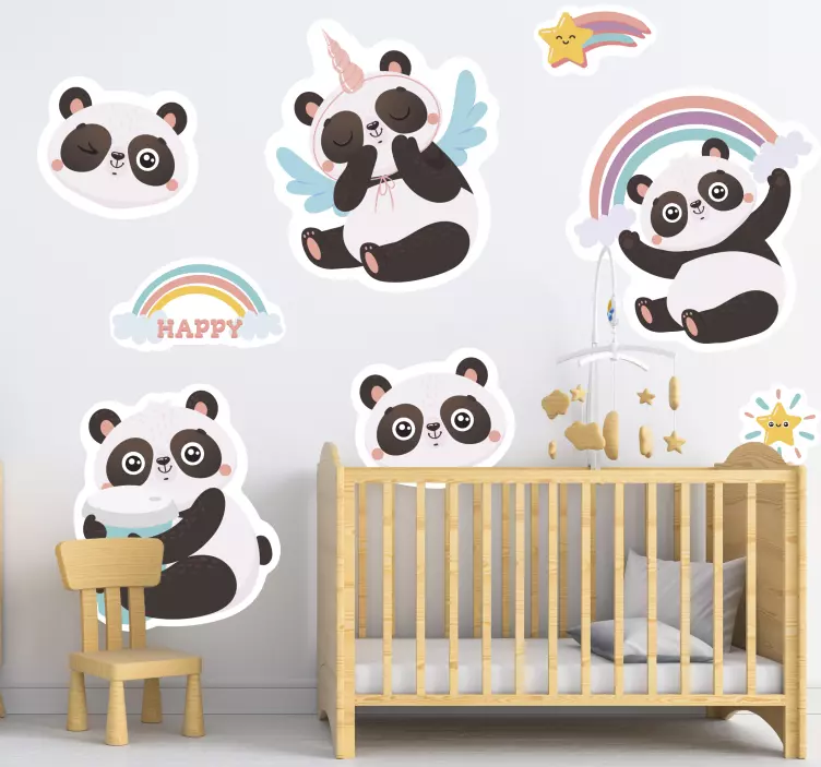 Wall stickers for kids charming panda decor - TenStickers