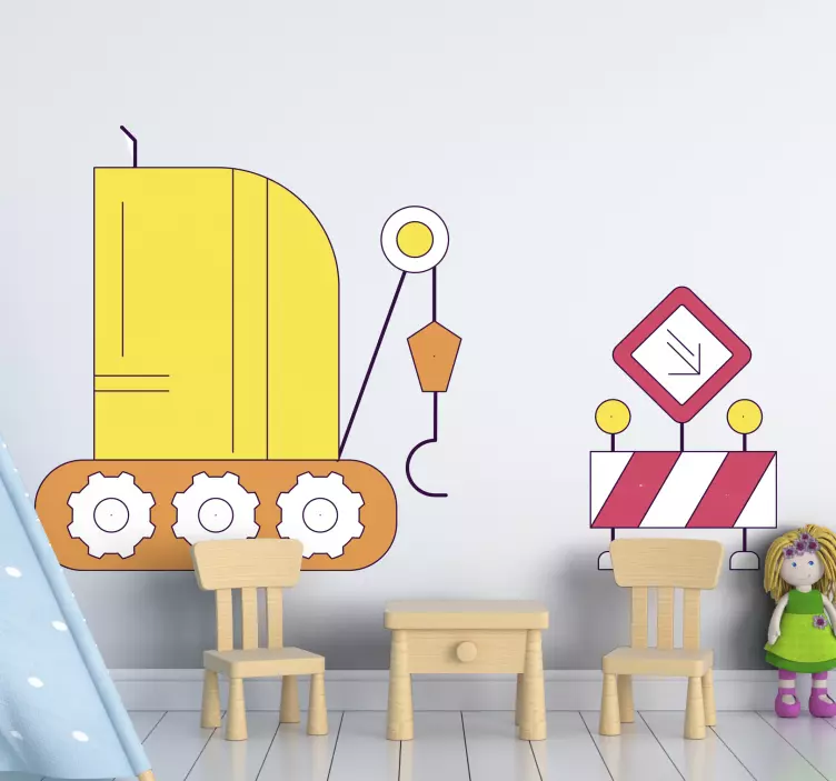 Wall stickers for kids construction vehicle fun - TenStickers