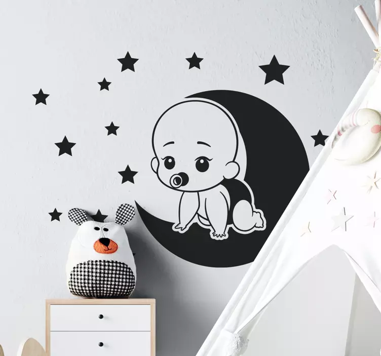 Wall stickers for kids crawling baby moon - TenStickers