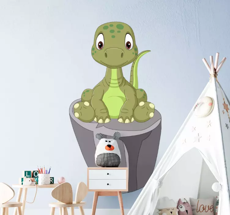 Wall stickers for kids cute dinosaur sitting - TenStickers