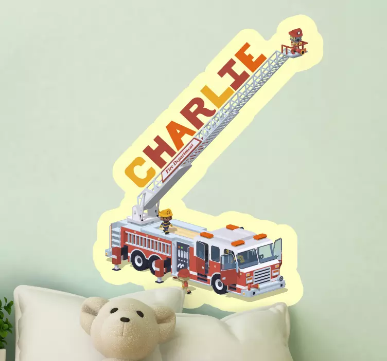 Wall stickers for kids fire truck adventure - TenStickers