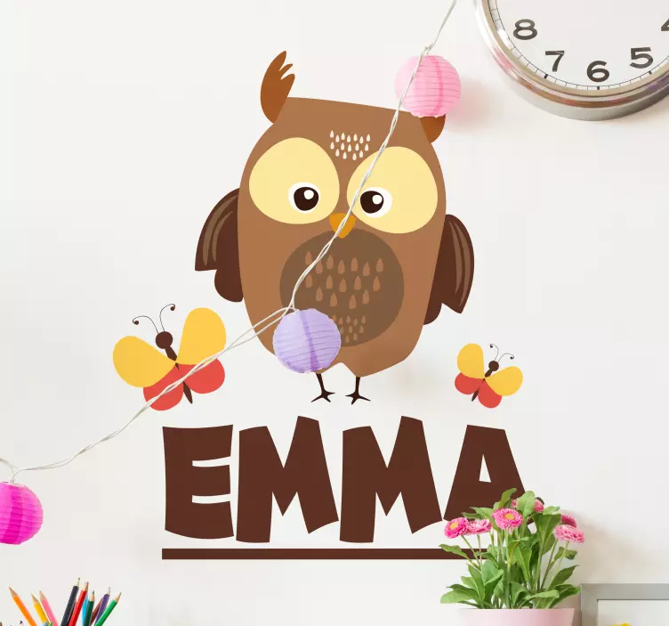 Wall stickers for kids owl and butterflies - TenStickers