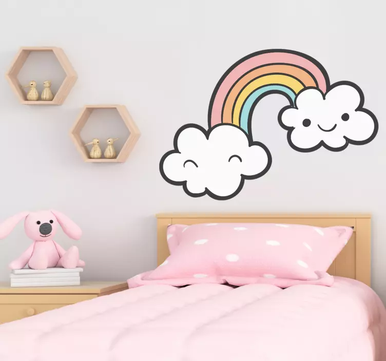 Wall stickers for kids rainbow cloud smiles - TenStickers