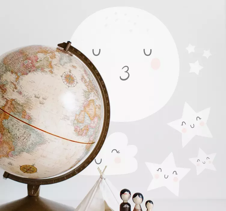 Wall stickers for kids sweet moon faces - TenStickers