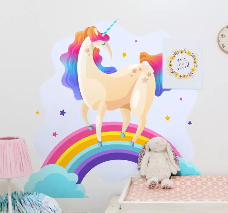 Wall stickers for kids unicorn rainbow dreamscape - TenStickers