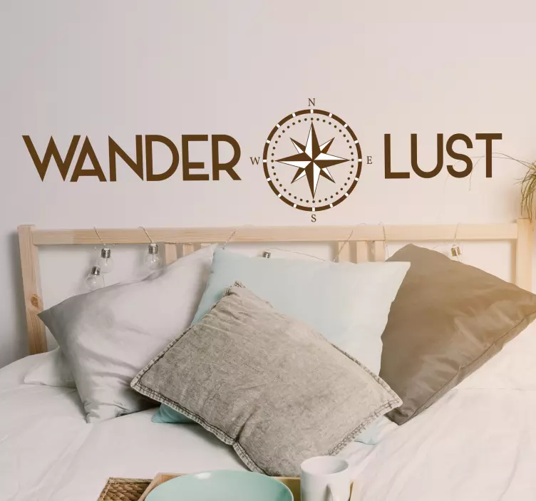 Wanderlust Compass Wall Sticker - TenStickers