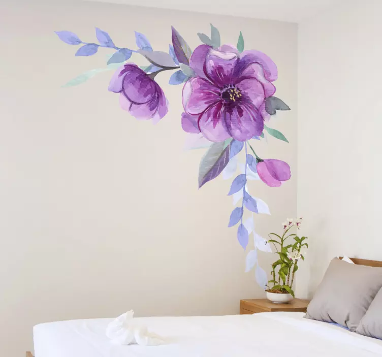 Water colour spring flower floral wall sticker - TenStickers