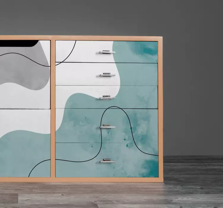 Watercolor shapes furniture decal - TenStickers