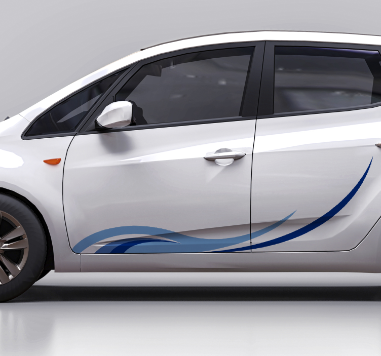 Wave car illustration car decal - TenStickers