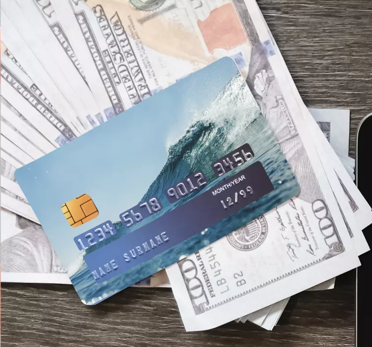 Ocean wave card vinyl  sticker - TenStickers