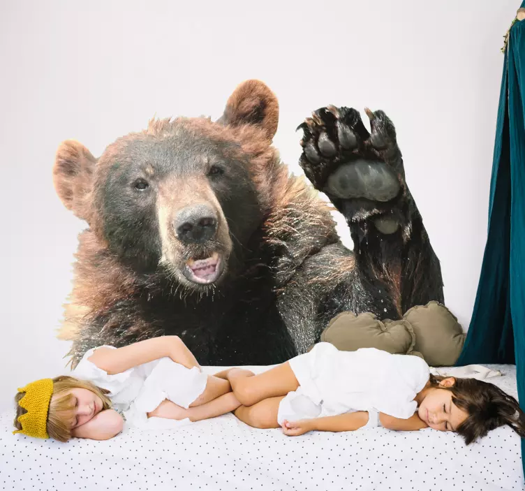Waving Bear Wild Animal Decal - TenStickers