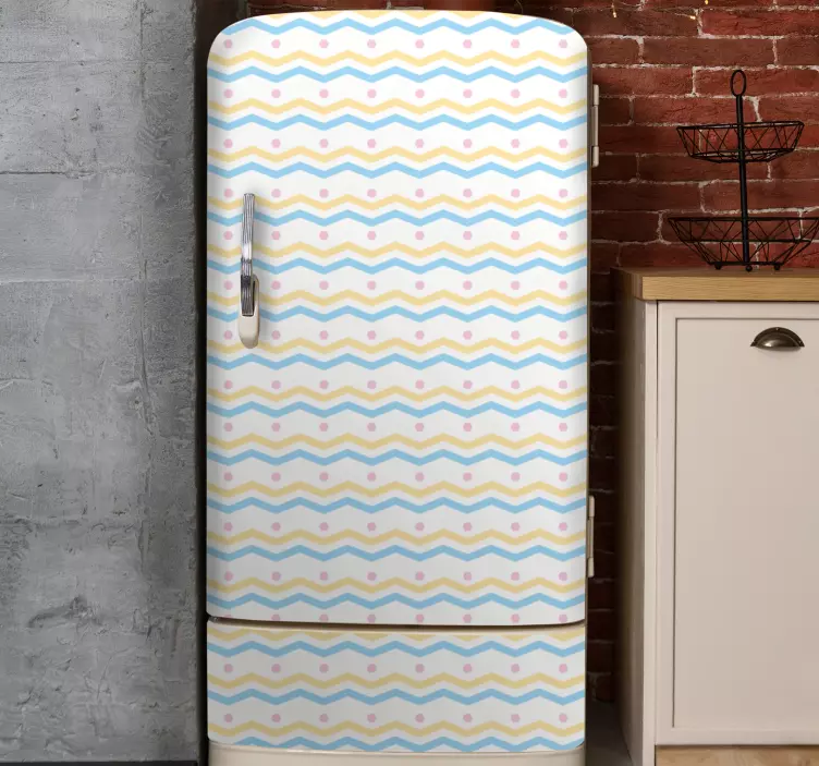 Wavy Pattern Accents fridge sticker - TenStickers