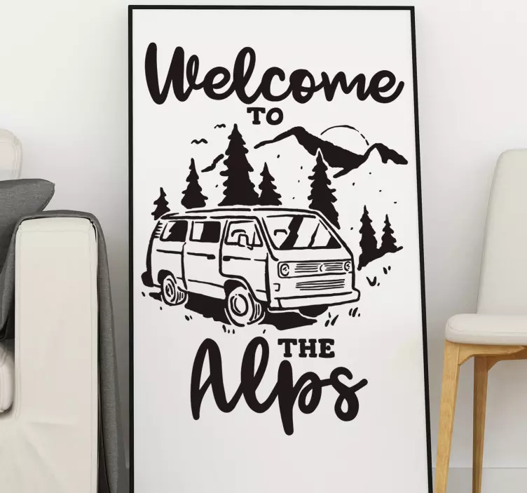 Welcome To The Alps location wall sticker - TenStickers