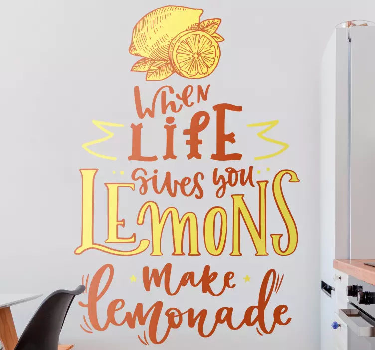 When life gives you lemons wall quote decal - TenStickers