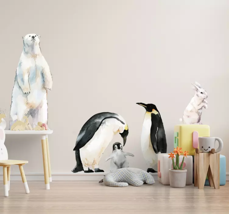 Whimsical animal family animal wall decal - TenStickers
