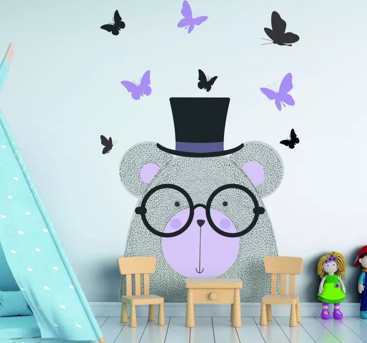 Whimsical Bear Character wall stickers for kids - TenStickers