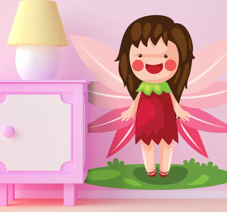 Pink fairy figure fantasy wall decal - TenStickers