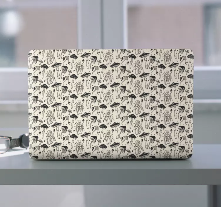 Whimsical Mushroom Pattern laptop skin - TenStickers