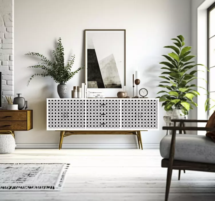 White cannage decals for furniture - TenStickers