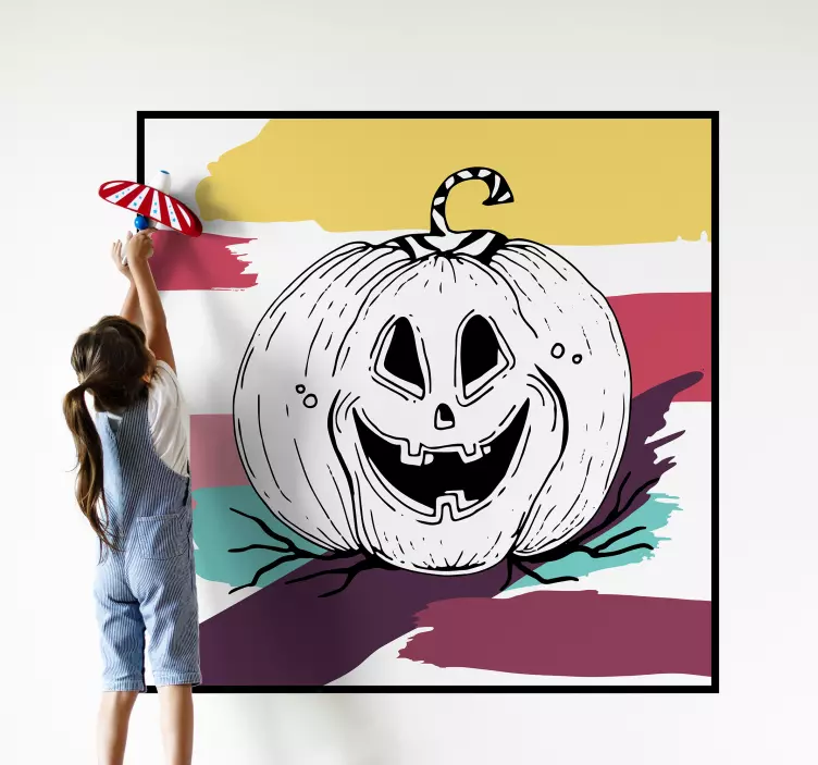 Whiteboard mural painting halloween sticker - TenStickers