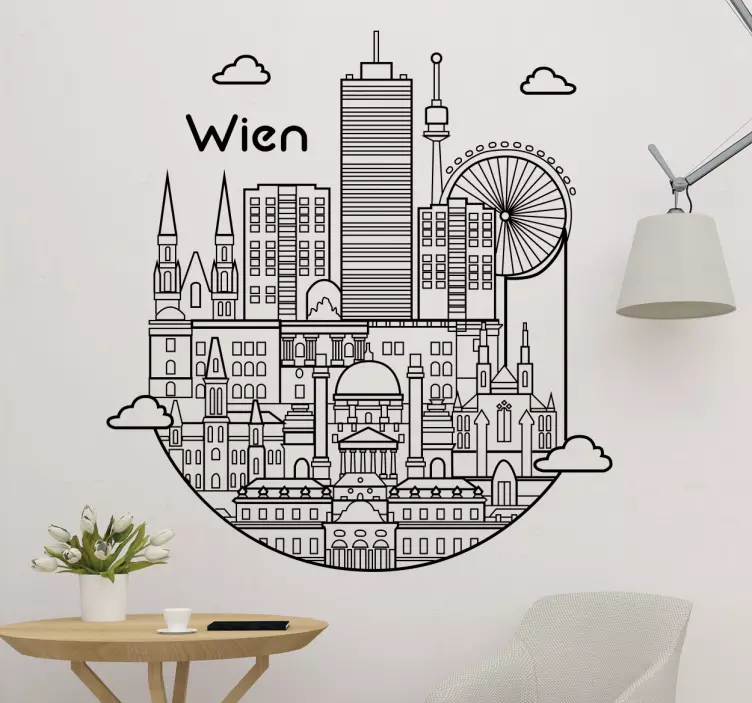 Wien Skyline Illustration location wall sticker - TenStickers