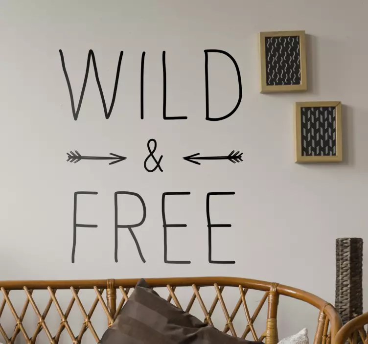 Wild and Free Text Sticker - TenStickers