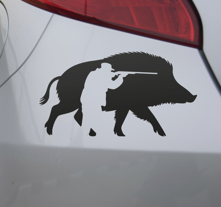 wild boar hunting car decal - TenStickers