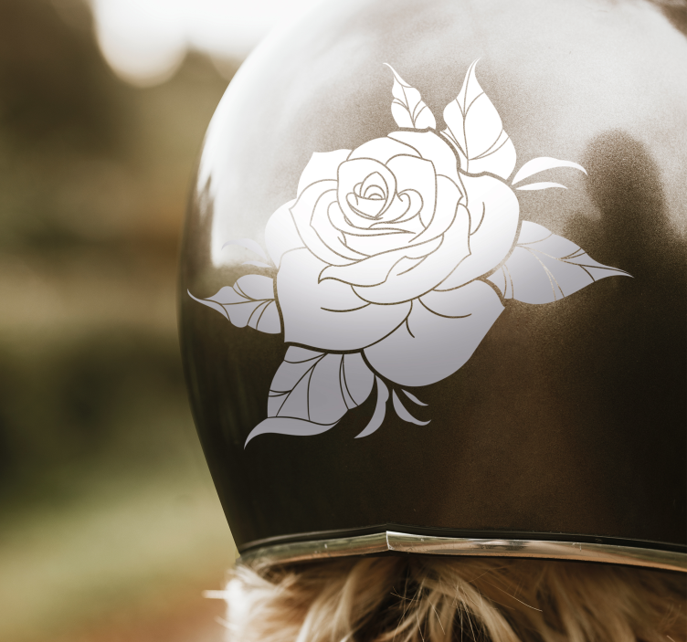 Wild rose design motorcycle decal - TenStickers
