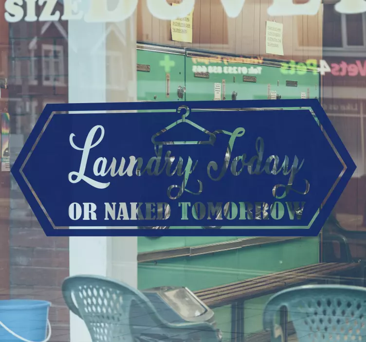 Window decal for business laundry signage humor - TenStickers