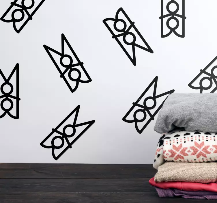 Window decal for business minimalist laundry clip - TenStickers