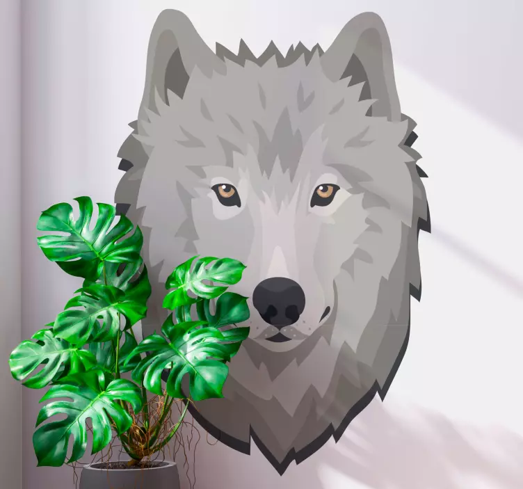 Wolf drawing grey wolf with yellow eyes decal - TenStickers