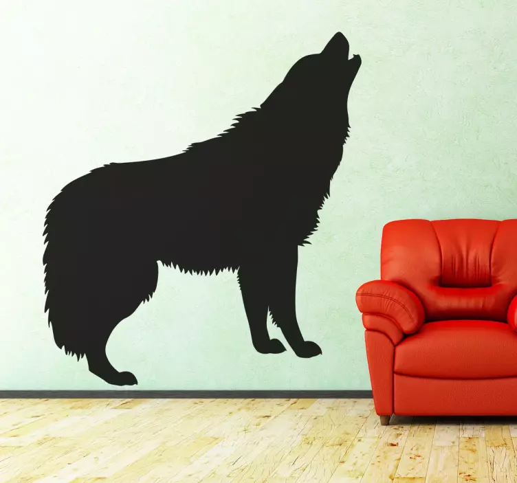 Wolf Silhouette Wall Sticker - TenStickers