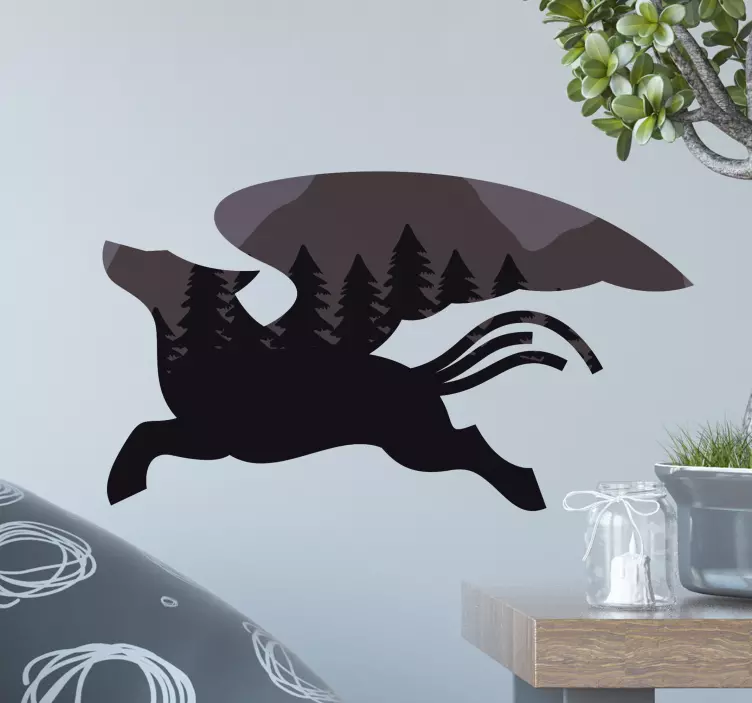 Wolf with wings wild animal decal - TenStickers